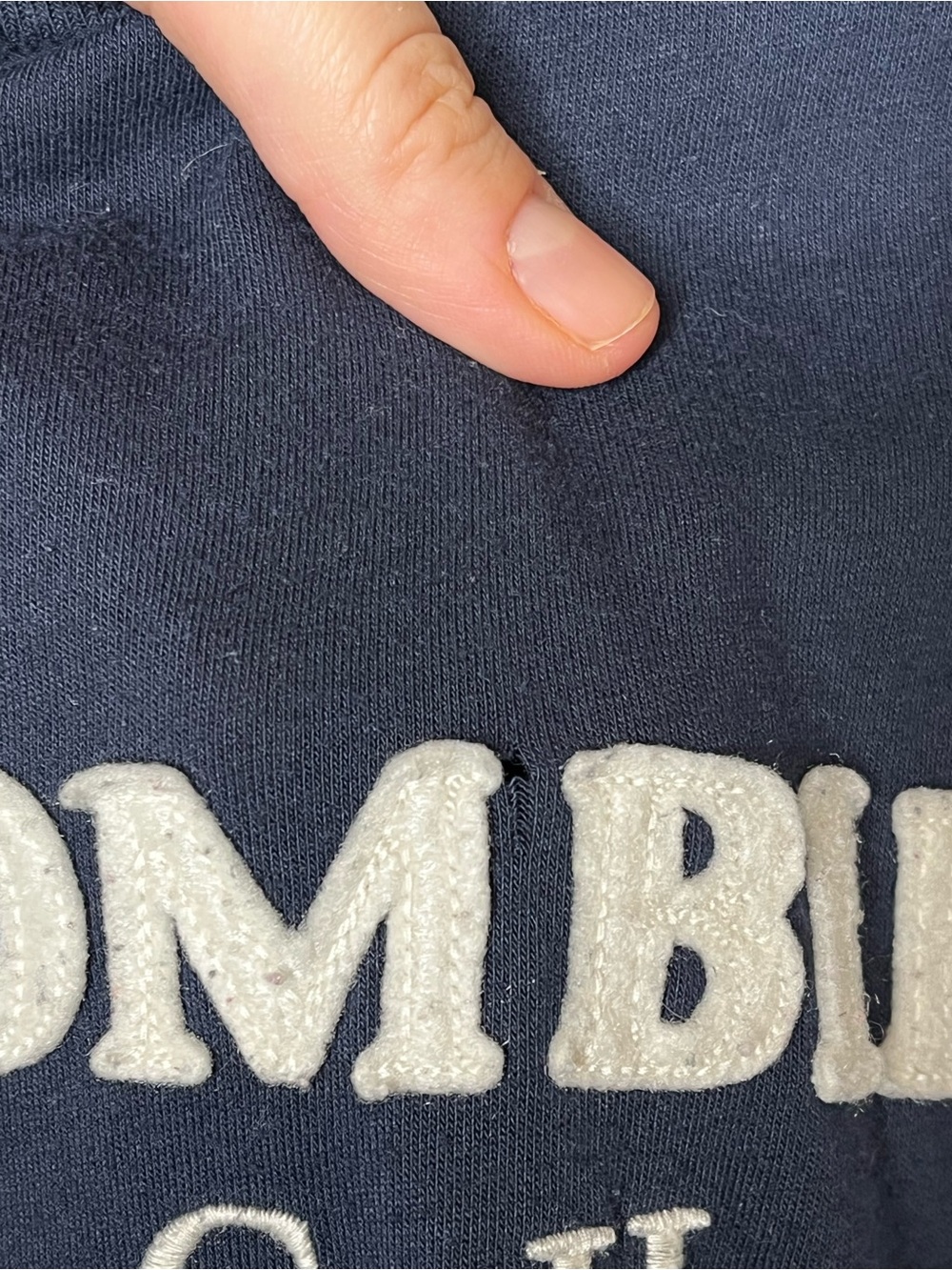 Abercrombie & Fitch Soft A&F Navy Logo T Shirt XS Y2K Preppy Blue OVERSIZED - Picture 5 of 7
